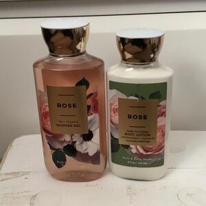 Bath & Body Works ROSE Full Size Lot of 2 Body Lotion And Shower Gel Wash New